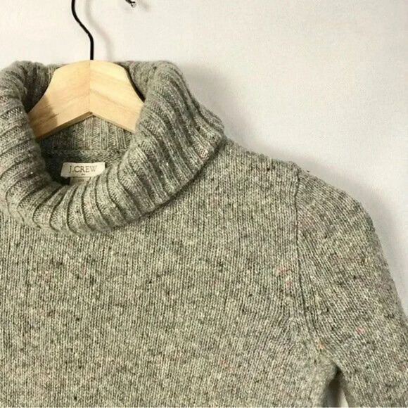 J. Crew Gray Donegal Speck Lambswool Knit Turtleneck Sweater XXS - Picture 3 of 3